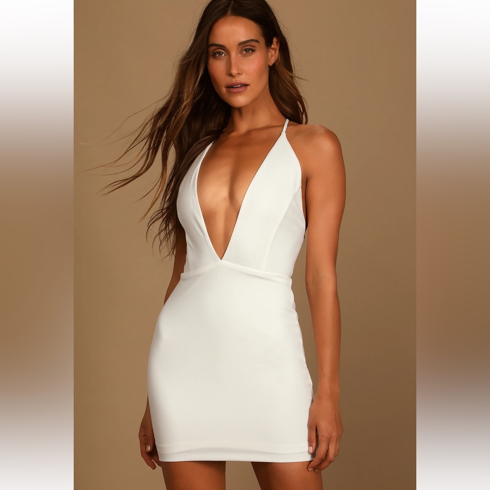LuLus Large White Bodycon Mini Dress